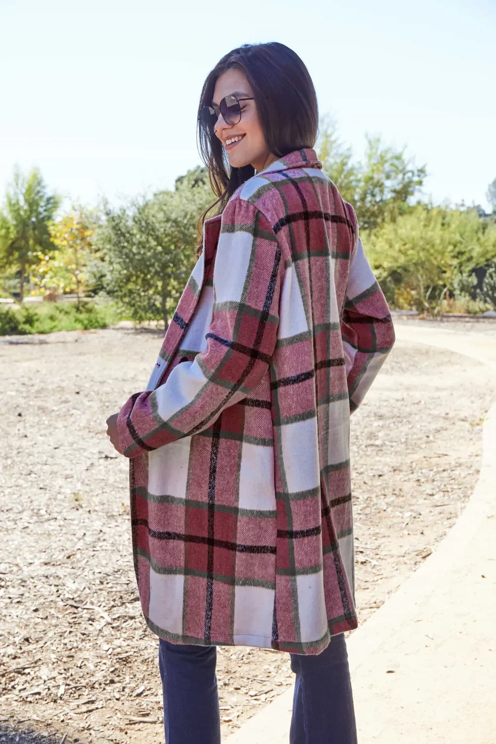 Plaid Button-Up Lapel Collar Coat – Classic, Warm & Stylish
