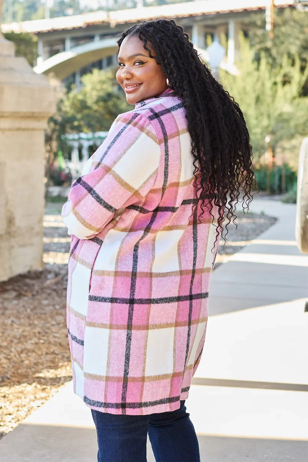 Plaid Button-Up Lapel Collar Coat – Classic, Warm & Stylish