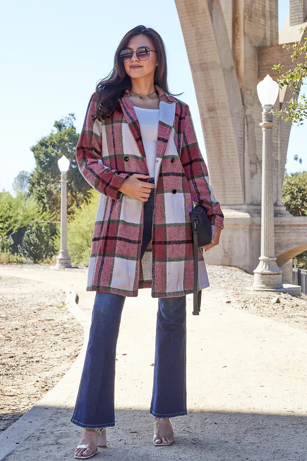 Plaid Button-Up Lapel Collar Coat – Classic, Warm & Stylish