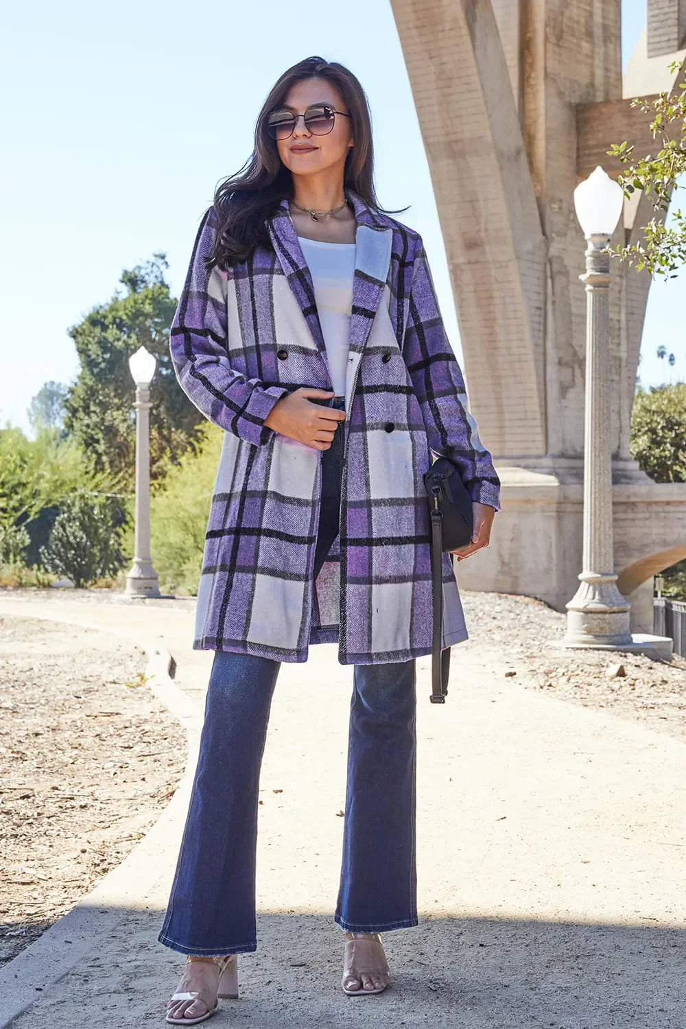 Plaid Button-Up Lapel Collar Coat – Classic, Warm & Stylish