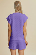 Pocketed Textured Top & Shorts Set – Comfy, Stylish & Easygoing