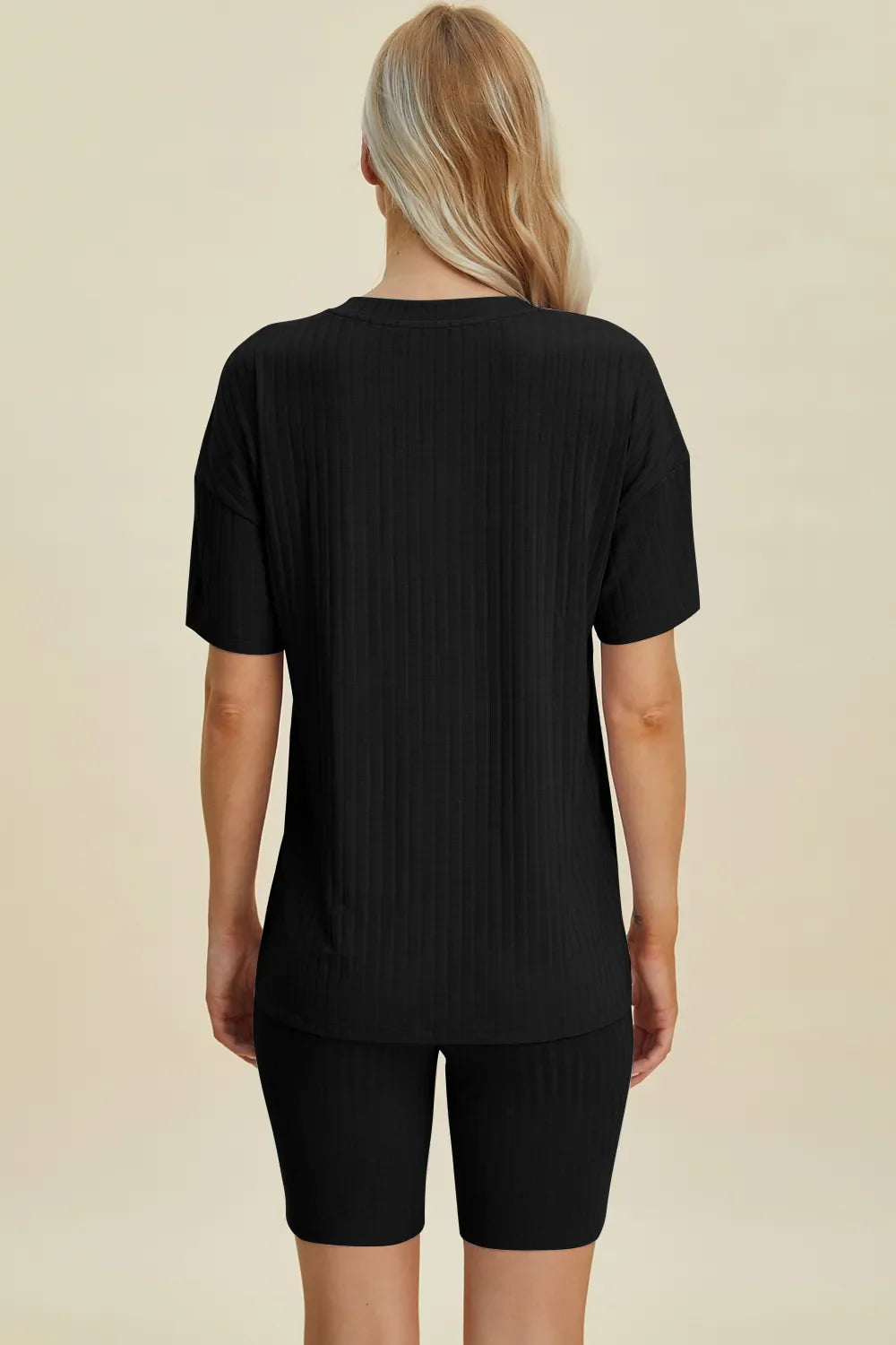 Ribbed V-Neck Top & Shorts Set – Comfy, Chic & Effortless Style