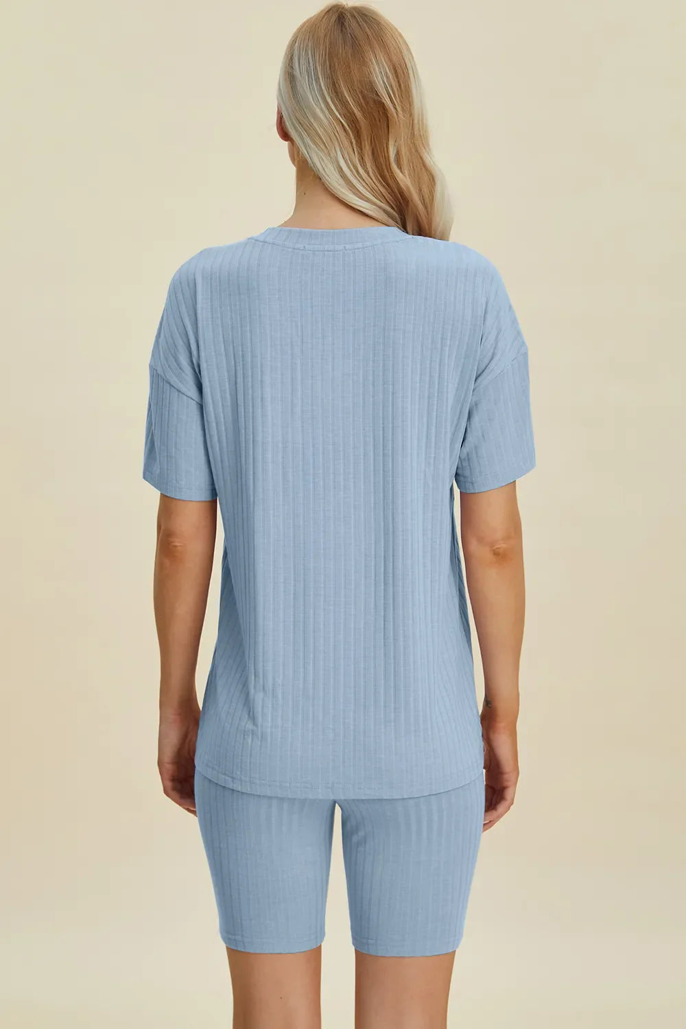Ribbed V-Neck Top & Shorts Set – Comfy, Chic & Effortless Style