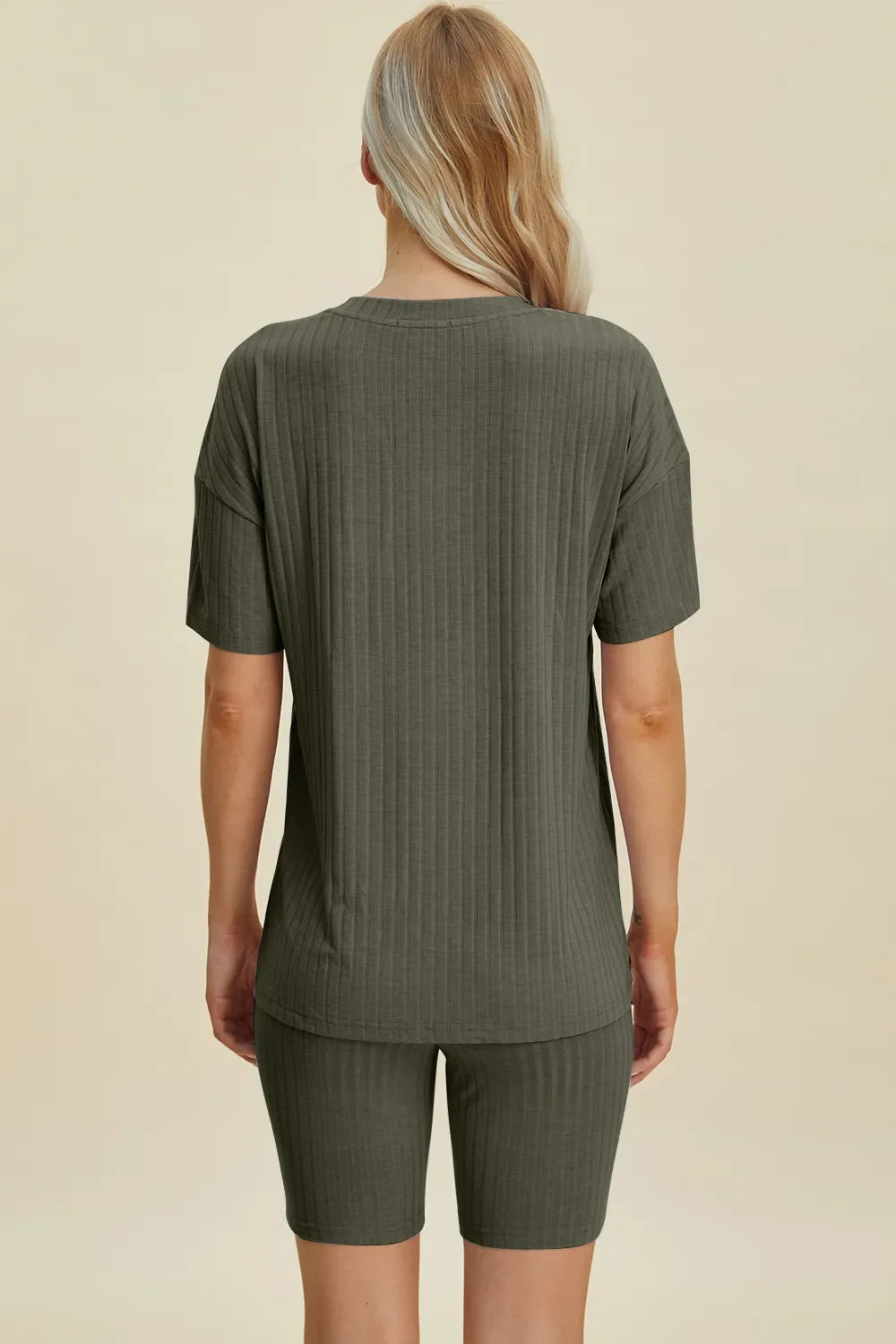 Ribbed V-Neck Top & Shorts Set – Comfy, Chic & Effortless Style