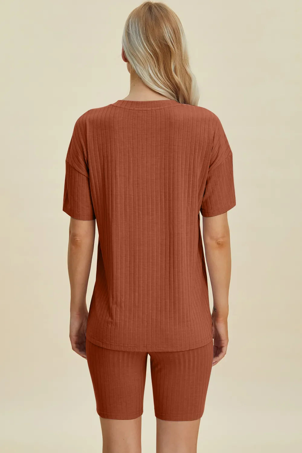 Ribbed V-Neck Top & Shorts Set – Comfy, Chic & Effortless Style
