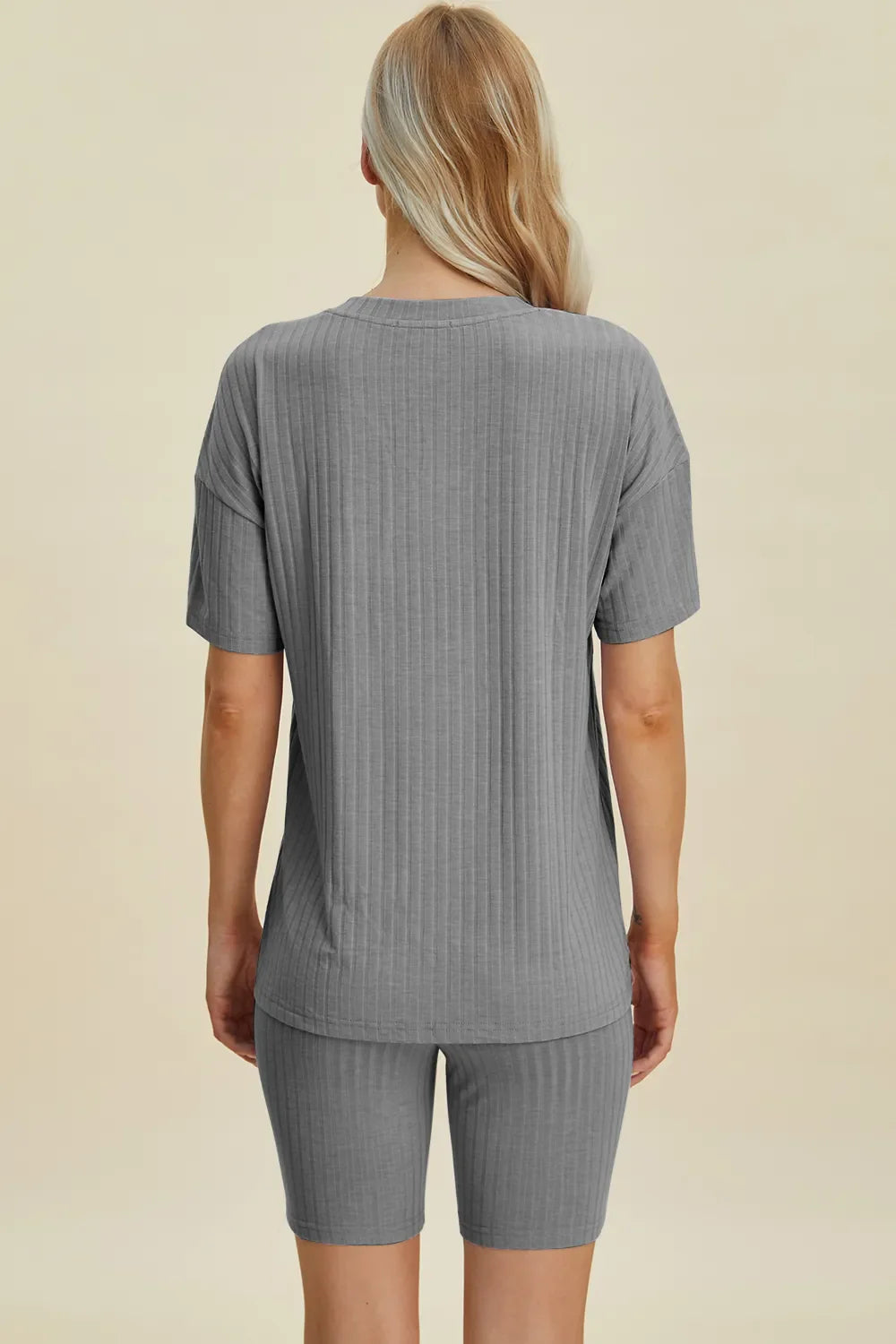 Ribbed V-Neck Top & Shorts Set – Comfy, Chic & Effortless Style