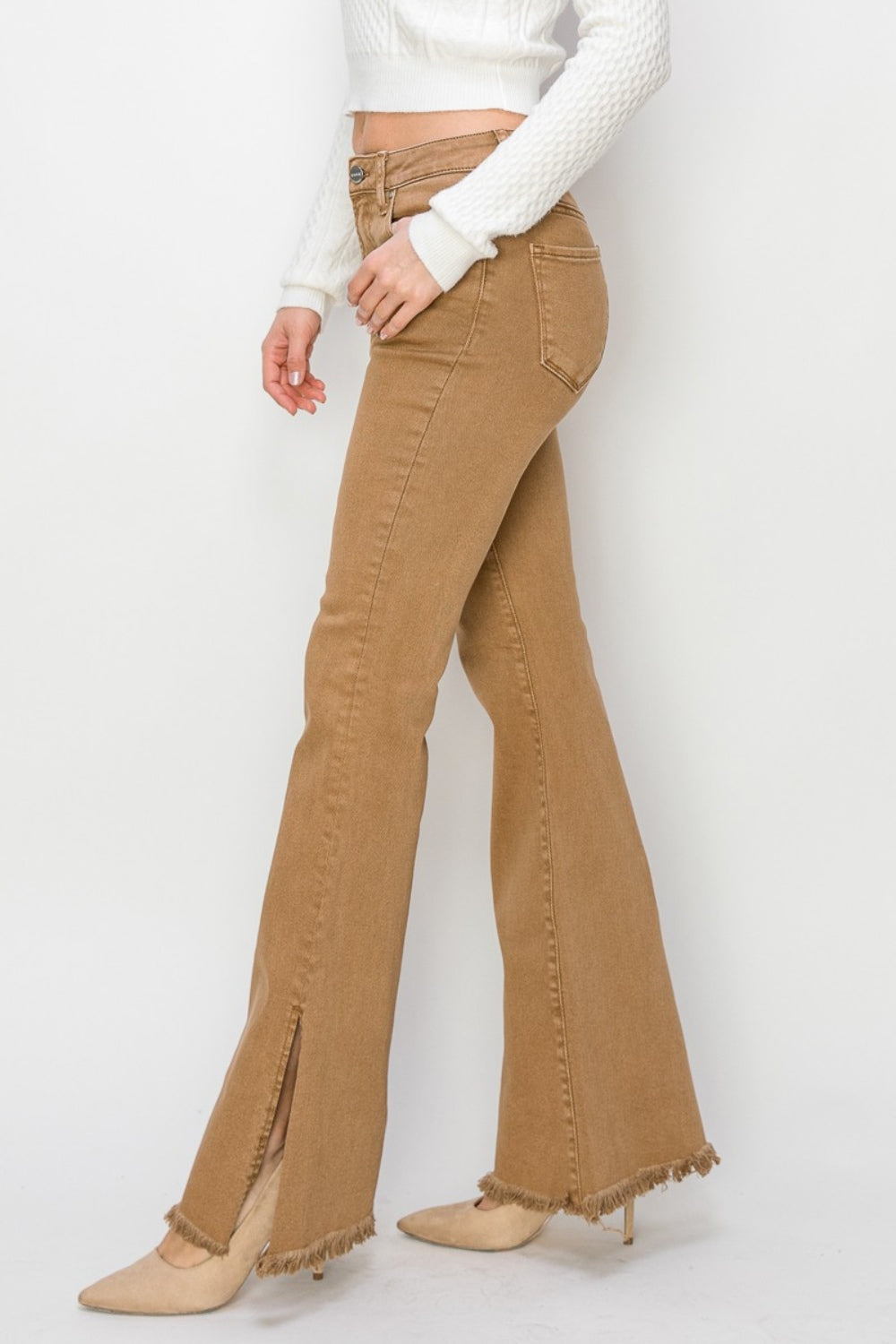 Risen Bailey High Waist Side Slit Flare Jeans