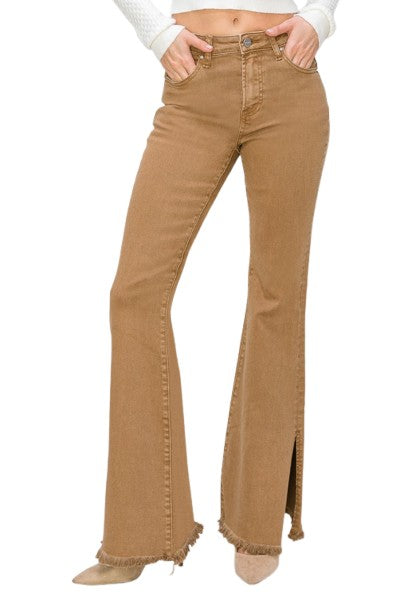 Risen Bailey High Waist Side Slit Flare Jeans