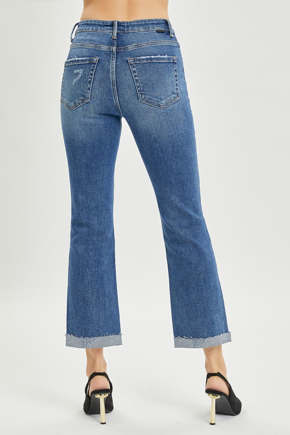 Risen Button Fly Cropped Bootcut Jeans