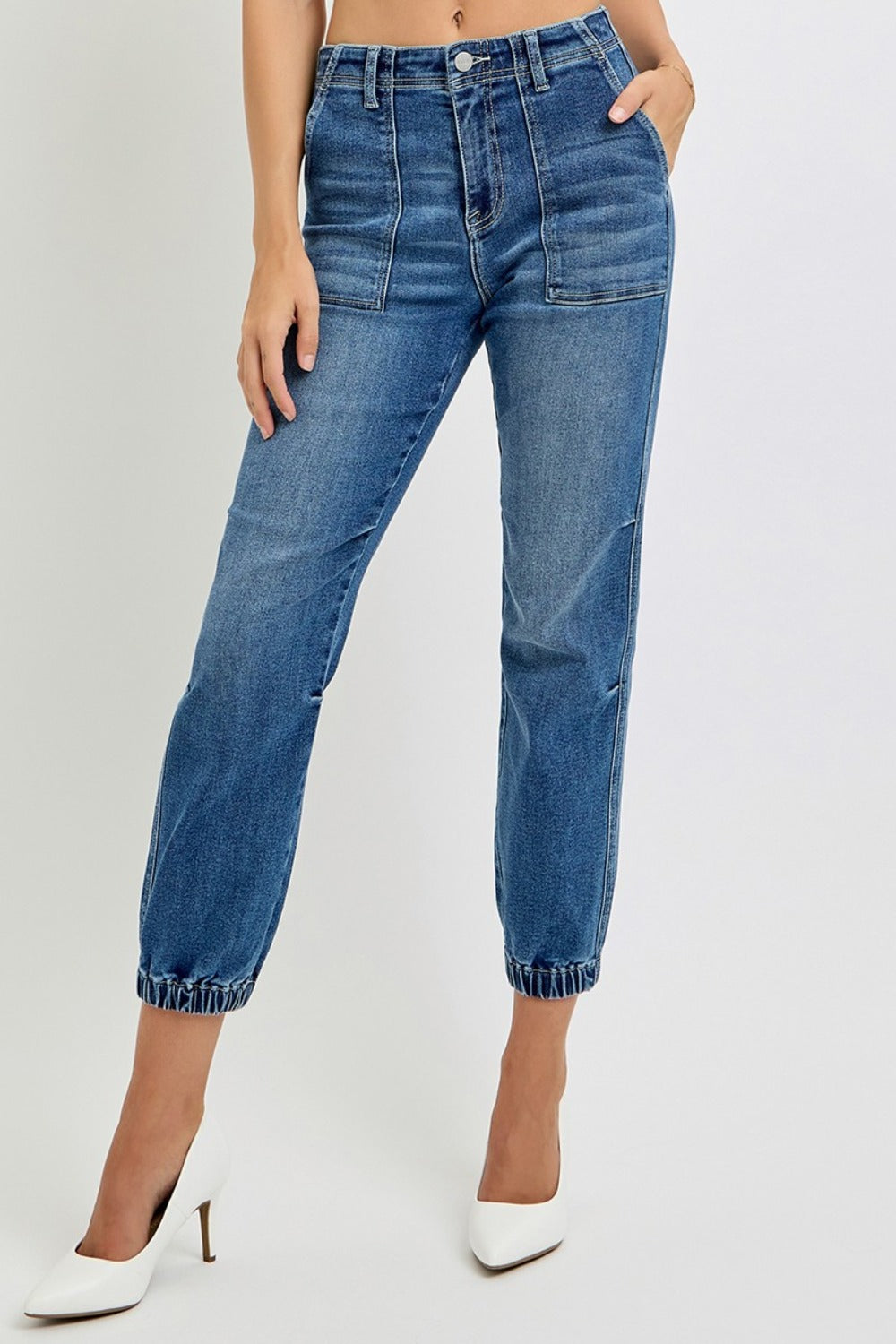Risen High Rise Ankle Jogger Jeans
