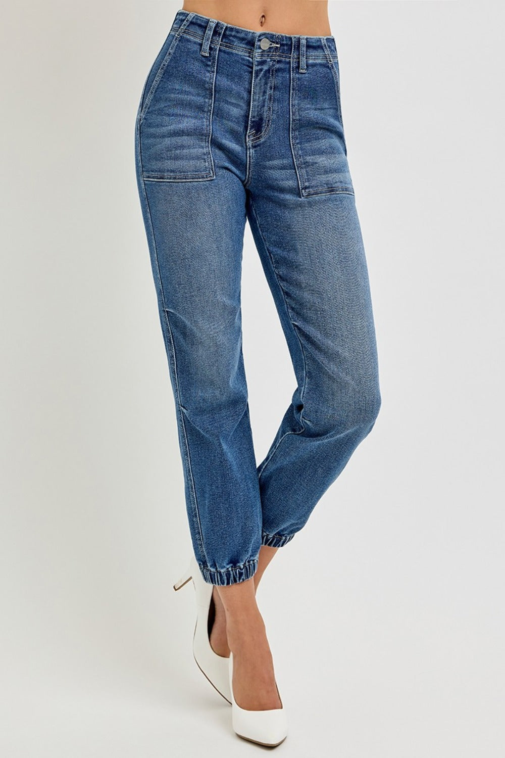 Risen High Rise Ankle Jogger Jeans