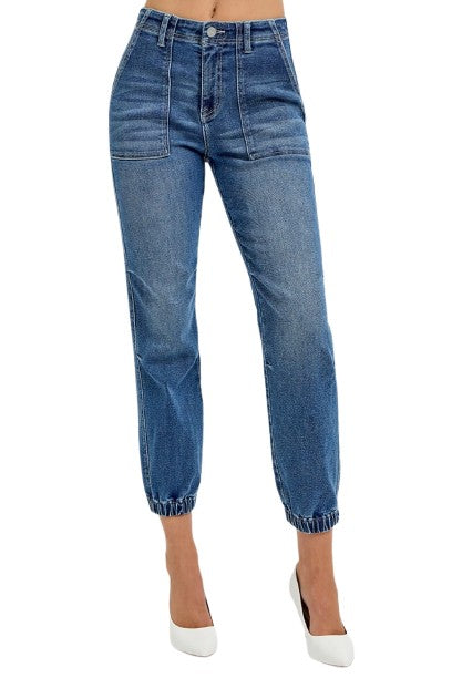 Risen High Rise Ankle Jogger Jeans
