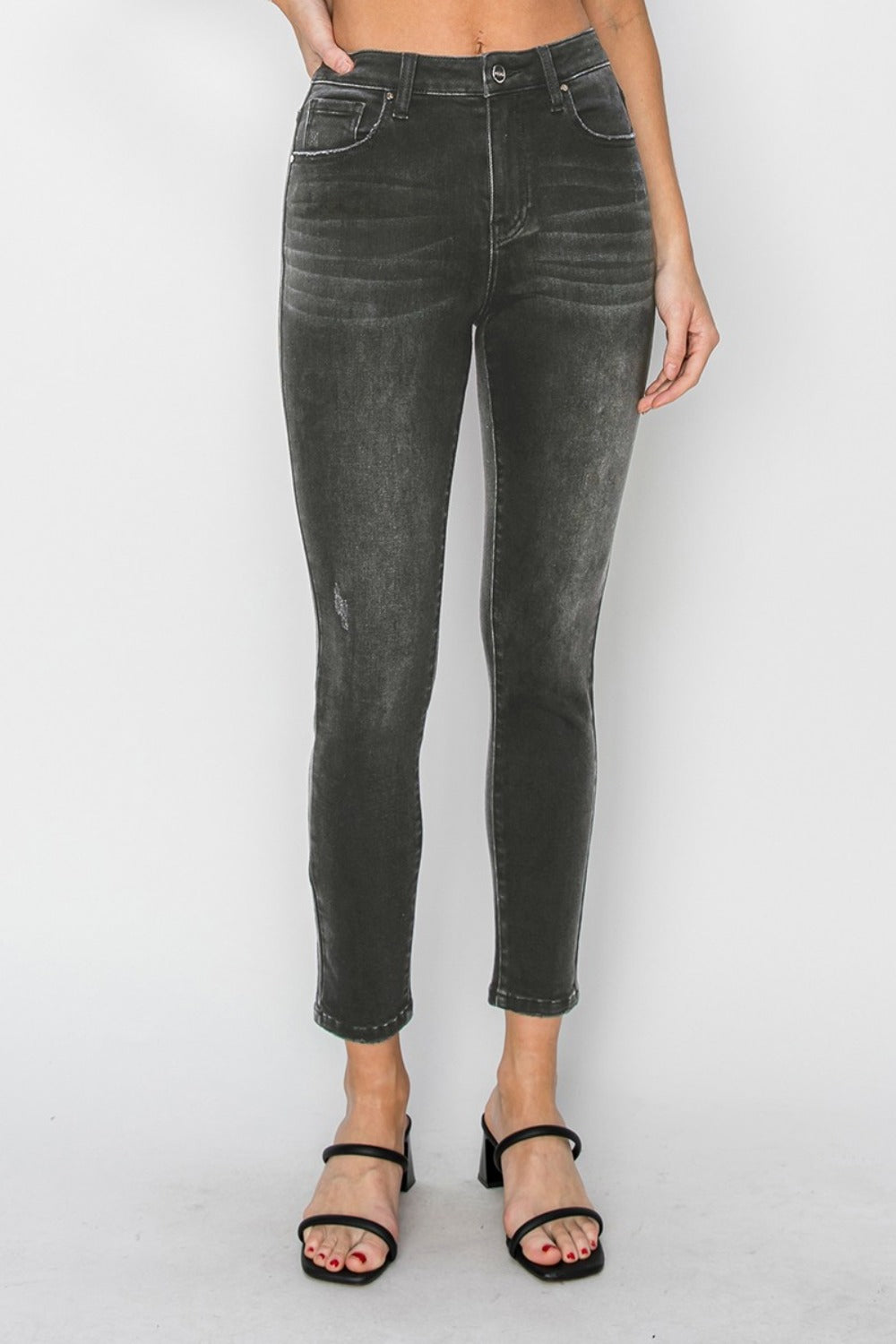 Risen High Rise Ankle Skinny Jeans
