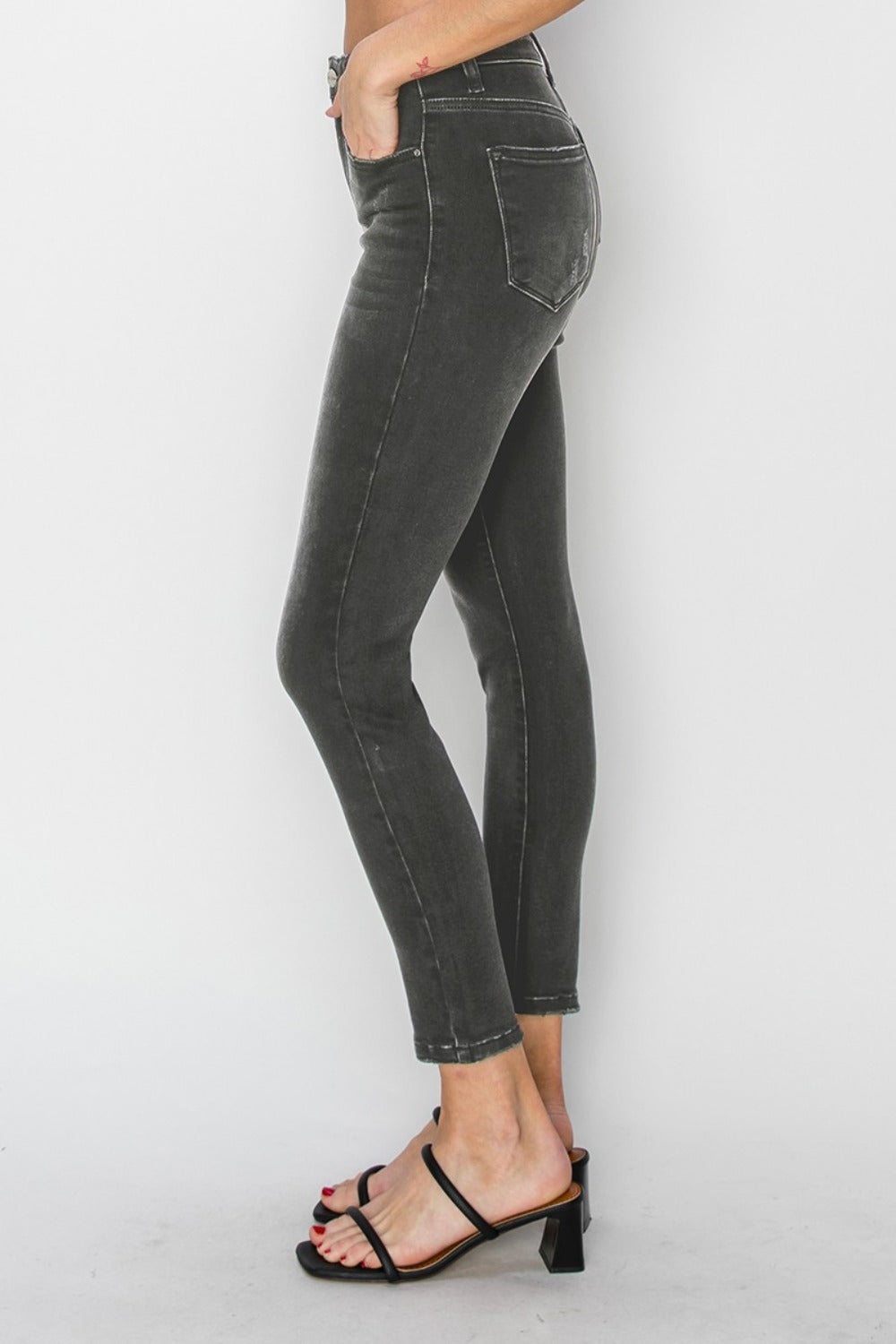 Risen High Rise Ankle Skinny Jeans