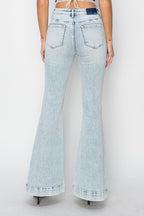 Risen High Rise Front Patch Pocket Flare Jeans