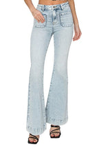 Risen High Rise Front Patch Pocket Flare Jeans