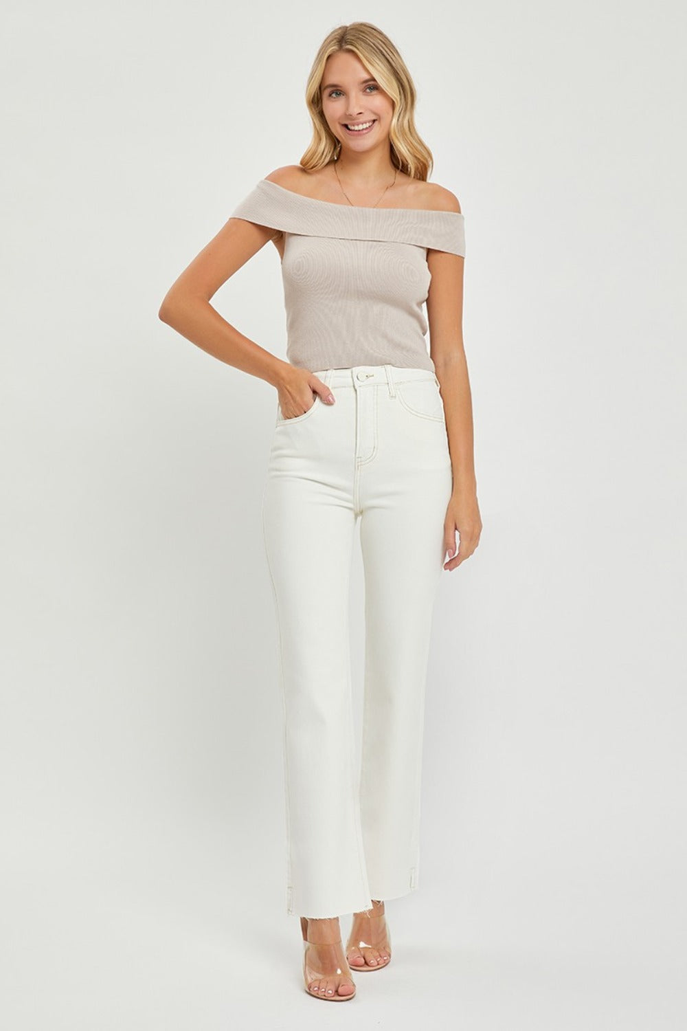 Risen High Rise Tummy Control Straight Jeans