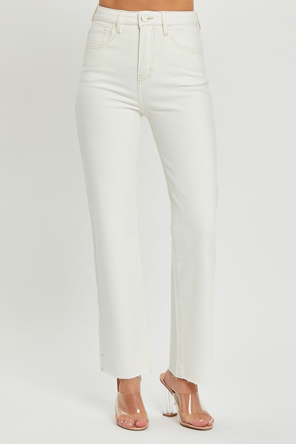 Risen High Rise Tummy Control Straight Jeans