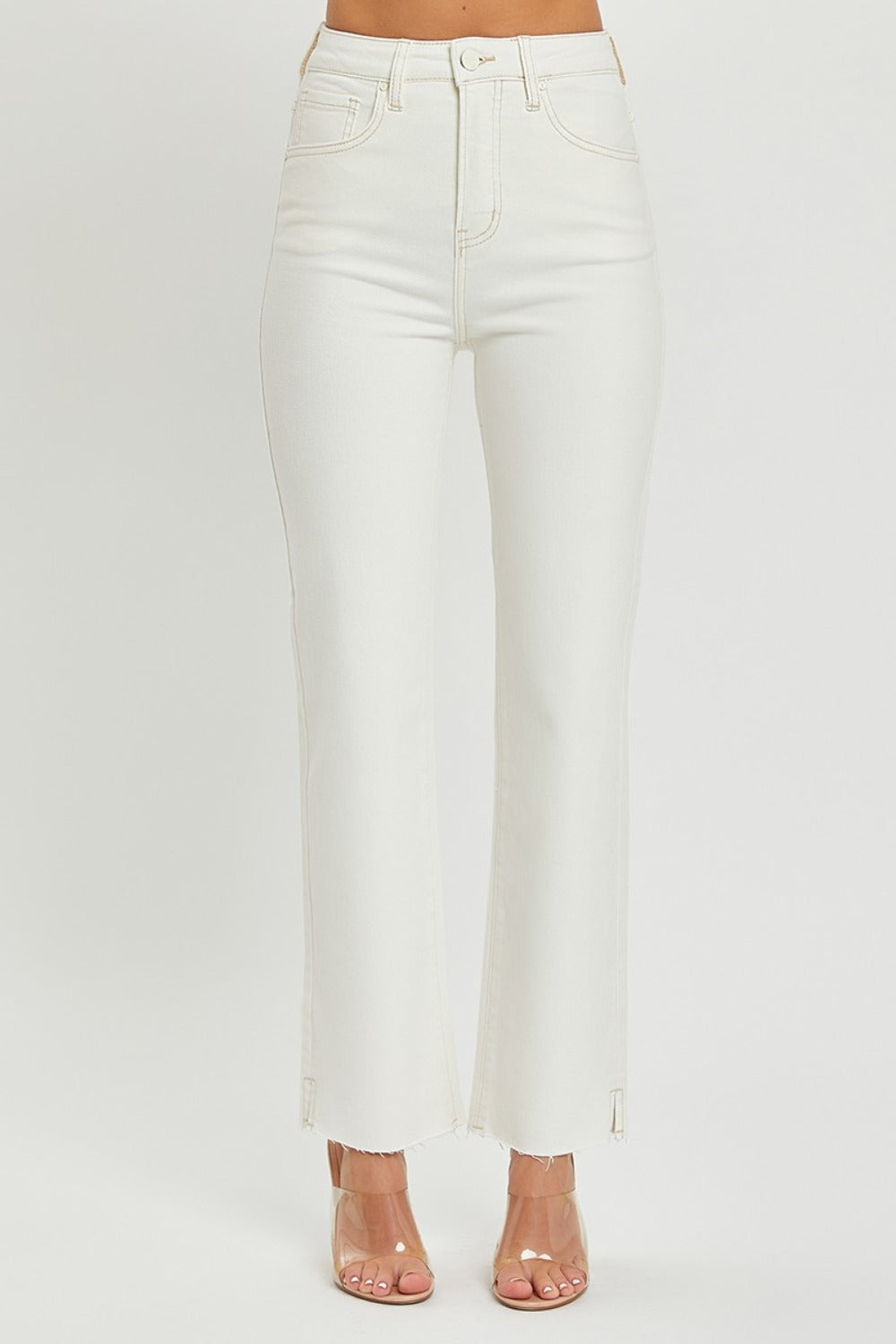 Risen High Rise Tummy Control Straight Jeans