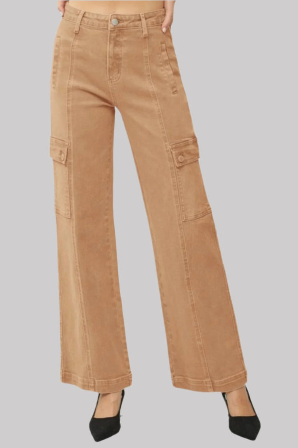 Risen High Rise Wide Leg Cargo Jeans
