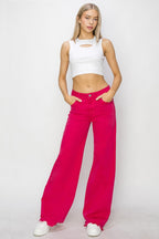 Risen High Rise Wide Leg Jeans