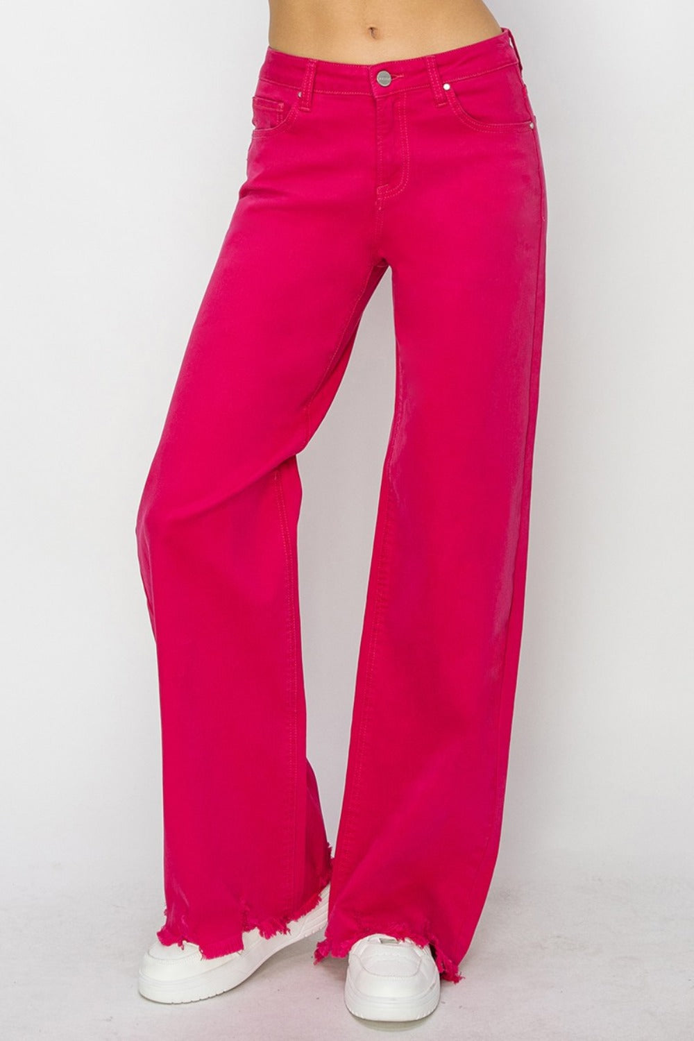 Risen High Rise Wide Leg Jeans