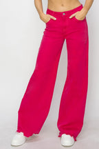 Risen High Rise Wide Leg Jeans