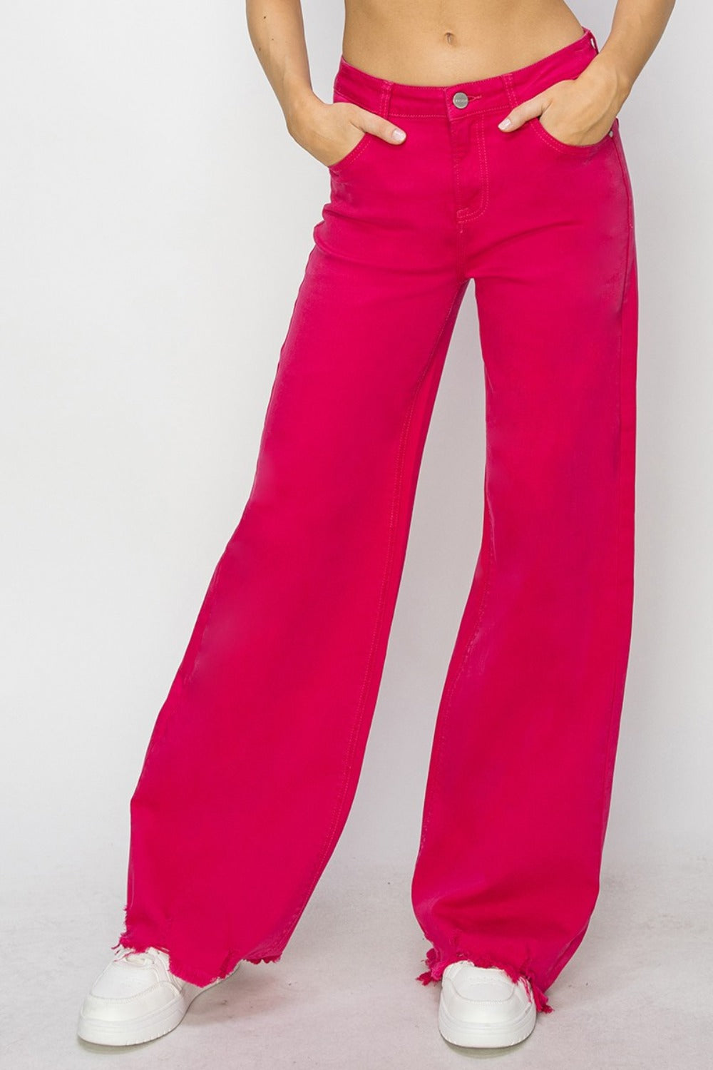 Risen High Rise Wide Leg Jeans