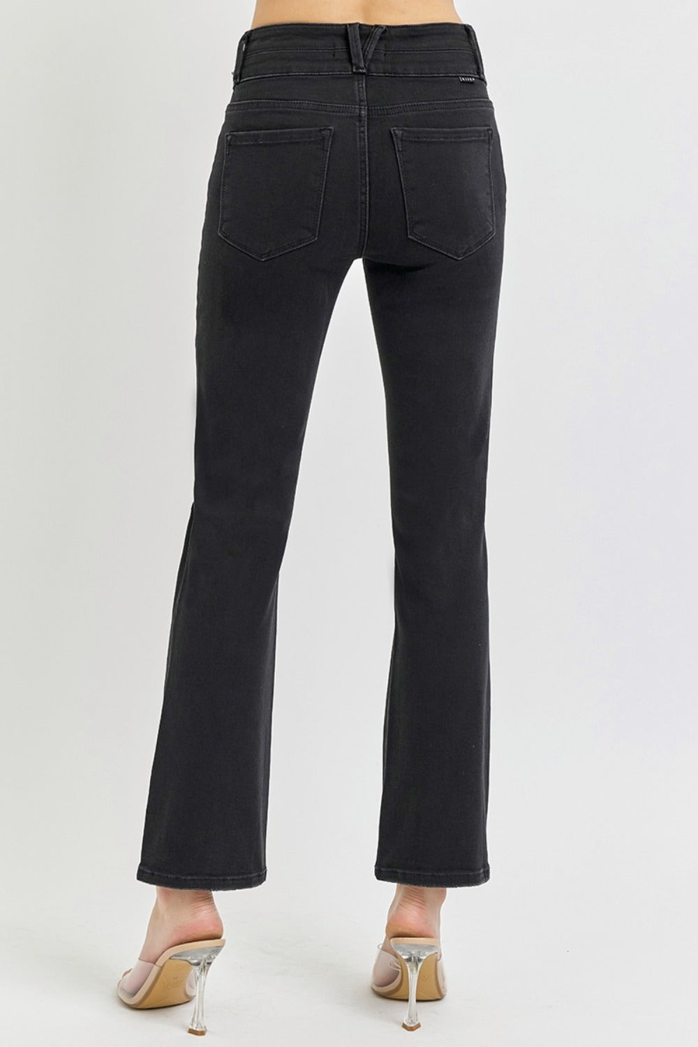 Risen High Rise Wide Waistband Ankle Bootcut Jeans