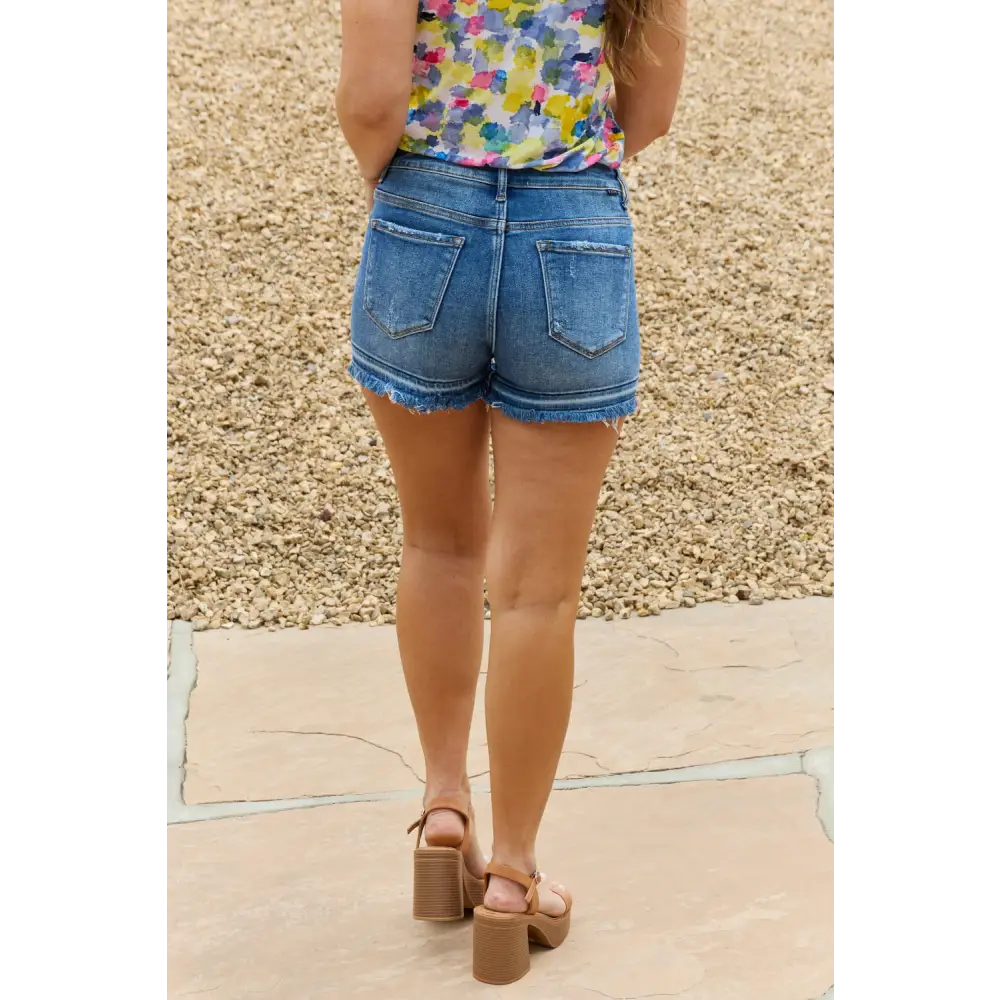 Maya Mid Rise Asymmetrical Shorts