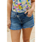 Maya Mid Rise Asymmetrical Shorts