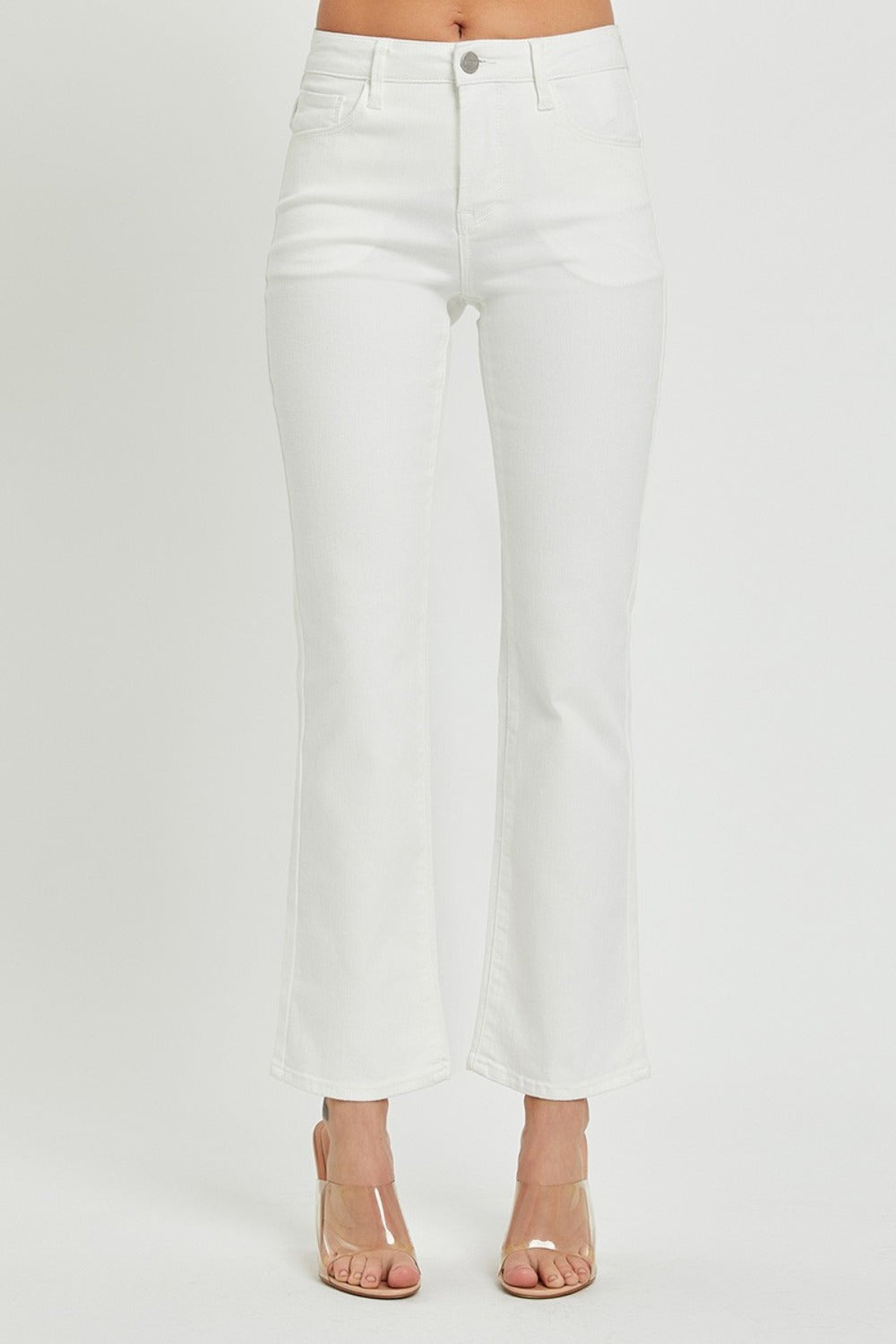 Risen Mid Rise Bootcut Jeans with Pockets