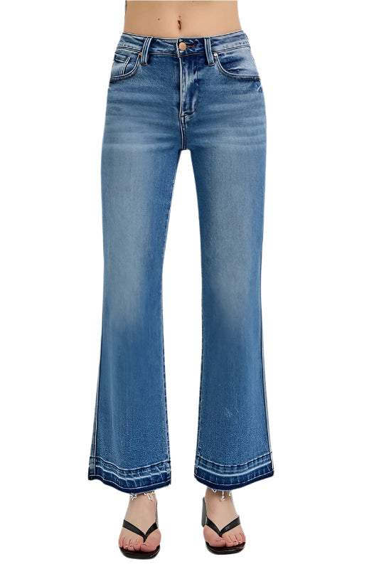 RISEN Raw Hem Ankle Bootcut Jeans