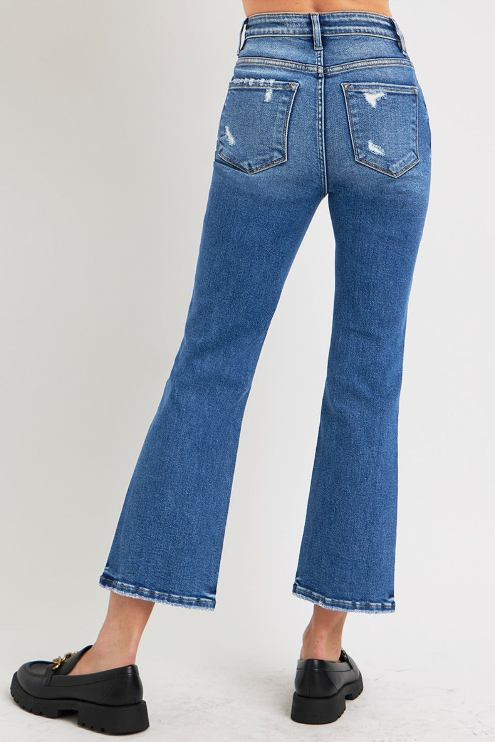 Risen Tummy Control High Rise Crop Bootcut Jeans