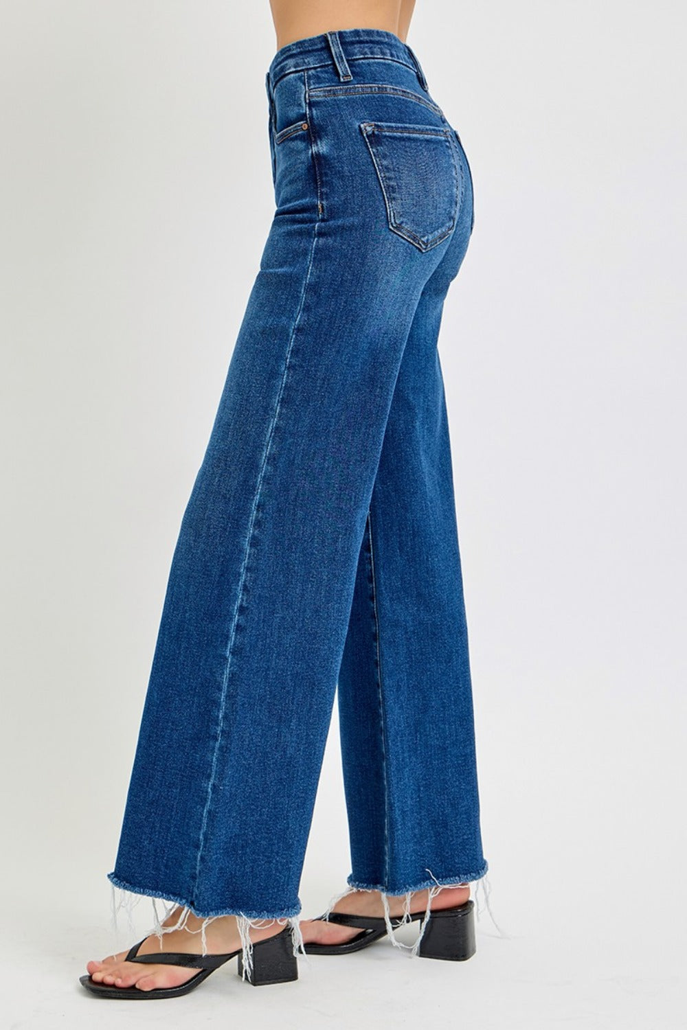 Risen Tummy Control High Rise Wide Leg Jeans