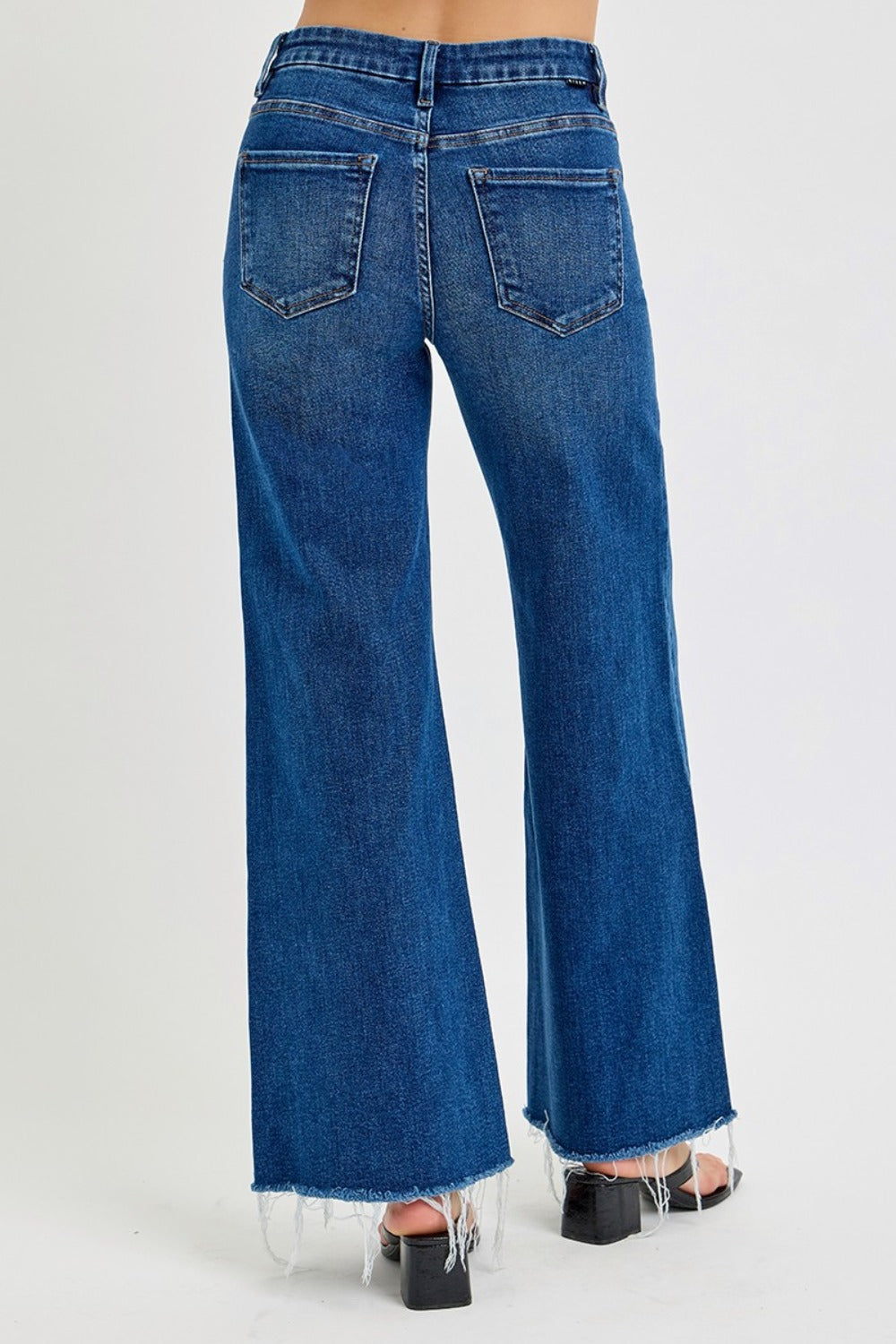 Risen Tummy Control High Rise Wide Leg Jeans