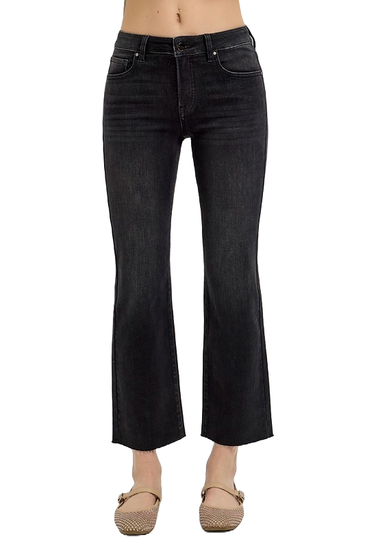 Risen Tummy Control Mid Rise Crop Straight Jeans