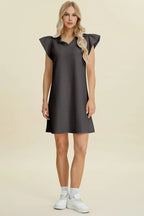 Ruffled V-Neck Cap Sleeve Dress – Feminine, Flowy & Flattering