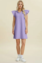 Ruffled V-Neck Cap Sleeve Dress – Feminine, Flowy & Flattering
