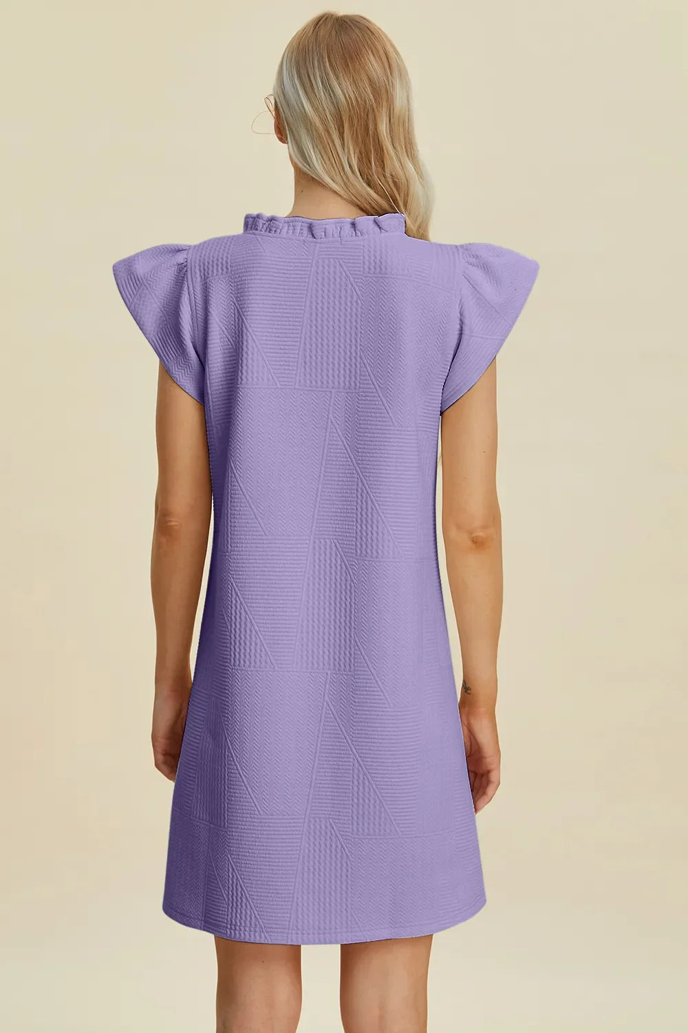 Ruffled V-Neck Cap Sleeve Dress – Feminine, Flowy & Flattering