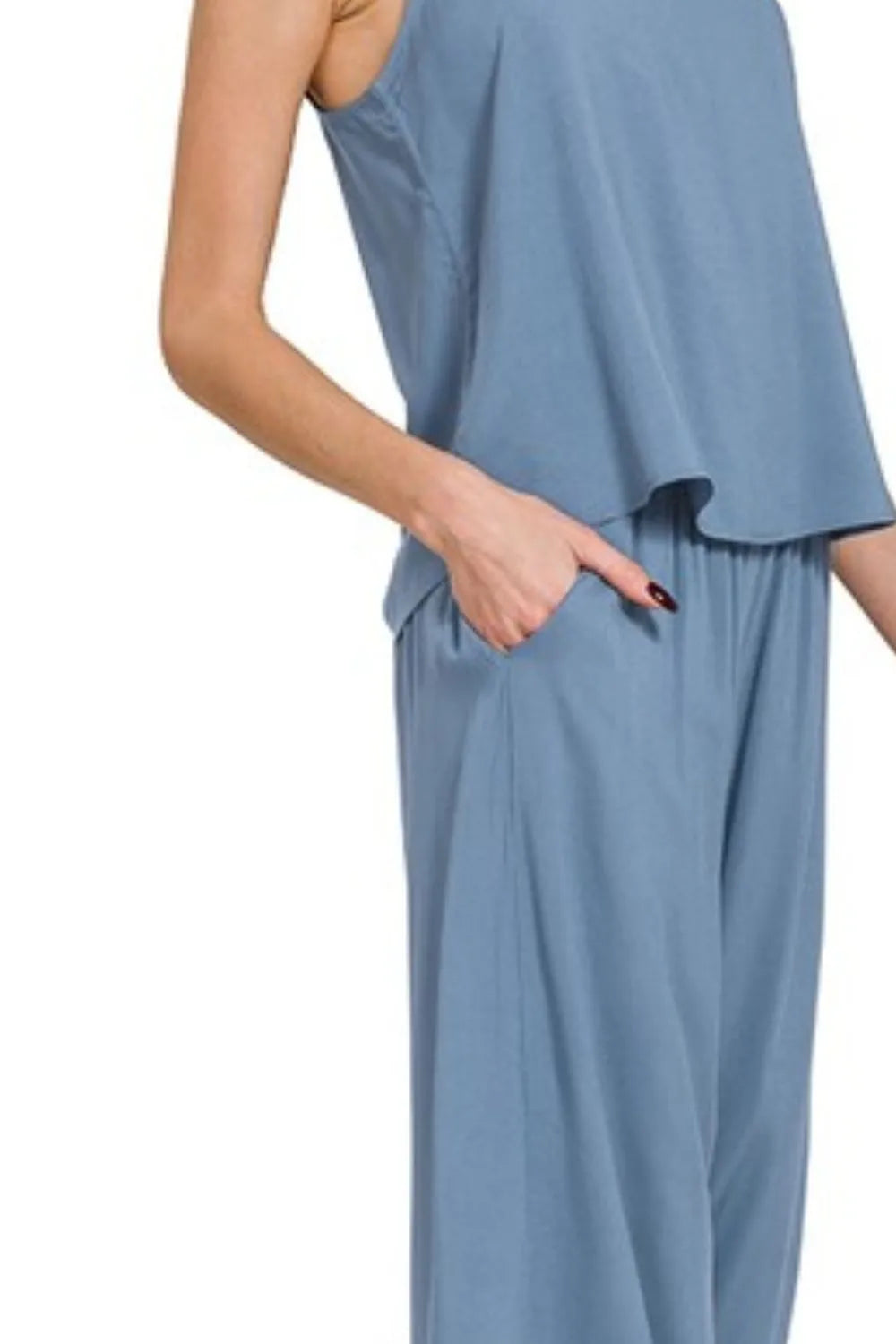 Soft Blue Cami & Palazzo Set – Lightweight, Chic & Effortless