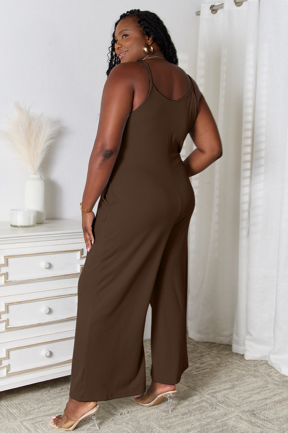 Spaghetti Strap V-Neck Jumpsuit – Chic, Sexy & Flattering