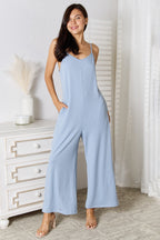 Spaghetti Strap V-Neck Jumpsuit – Chic, Sexy & Flattering
