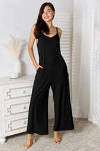 Spaghetti Strap V-Neck Jumpsuit – Chic, Sexy & Flattering