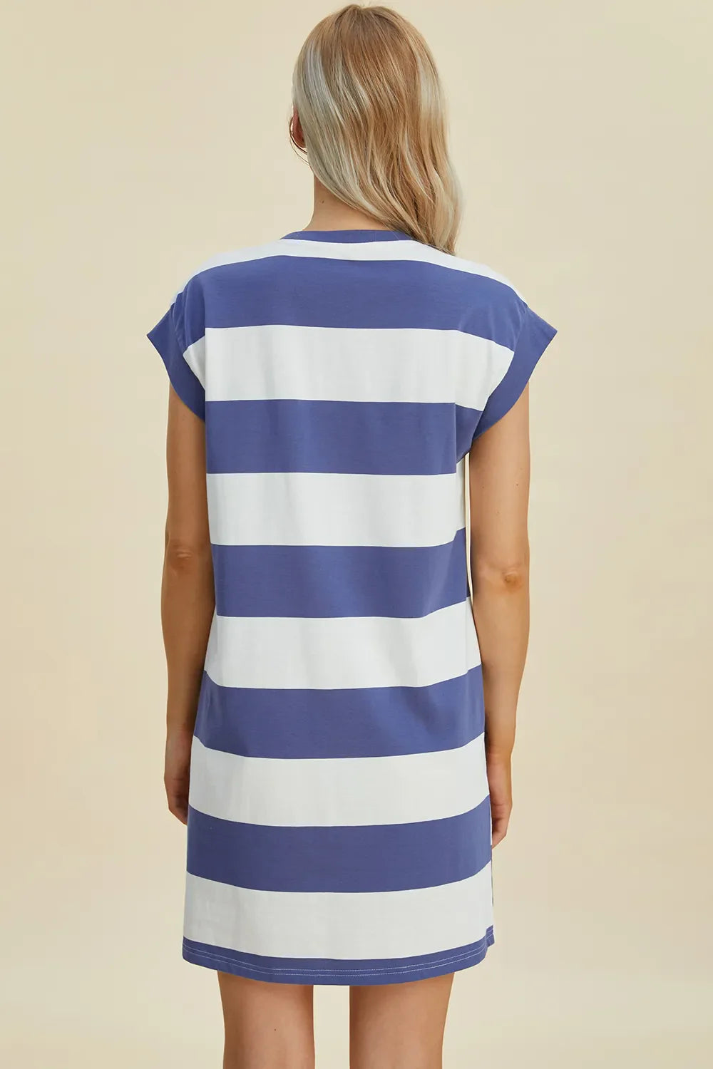 Striped Mini Dress with Cap Sleeves – Casual, Flattering & Fun