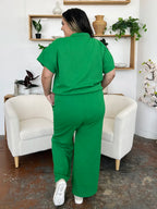 Textured Half-Zip Top & Pants Set – Casual, Chic & Comfortable