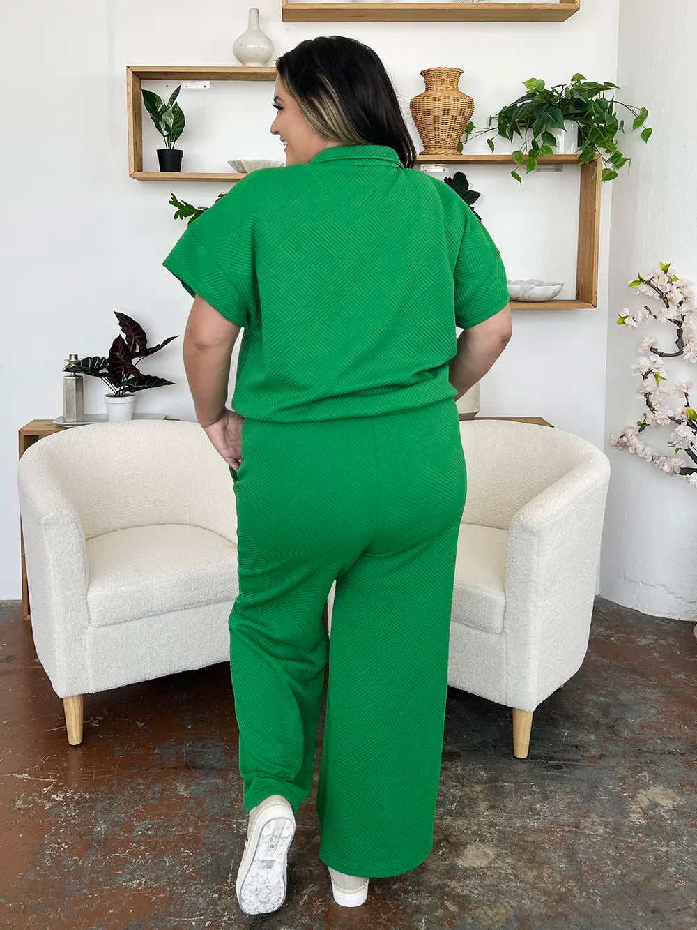 Textured Half-Zip Top & Pants Set – Casual, Chic & Comfortable