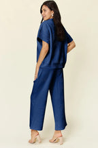 Textured Half-Zip Top & Pants Set – Casual, Chic & Comfortable