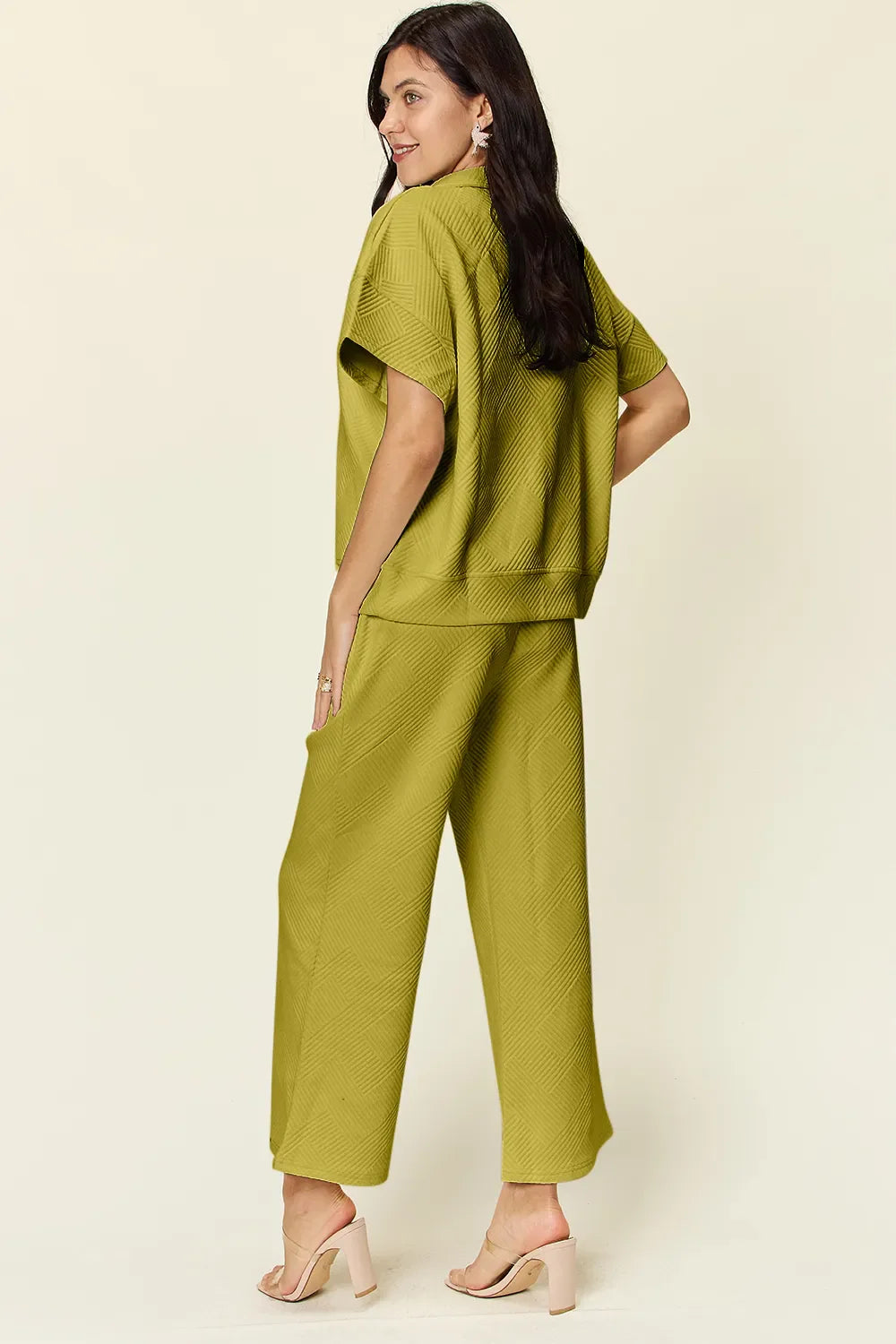 Textured Half-Zip Top & Pants Set – Casual, Chic & Comfortable