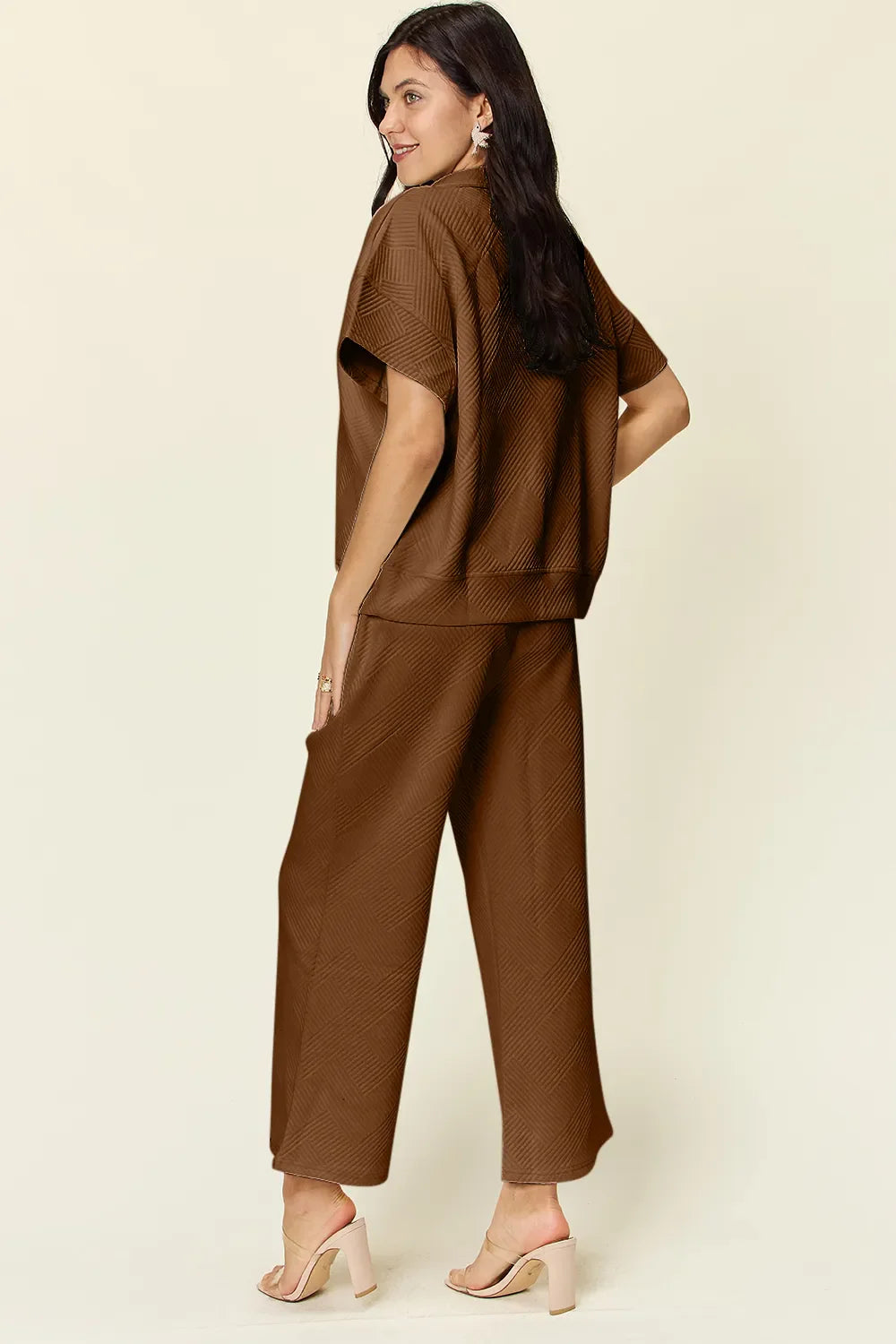Textured Half-Zip Top & Pants Set – Casual, Chic & Comfortable